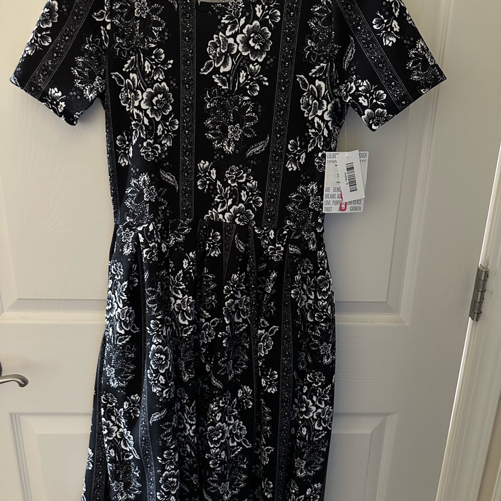 Floral Black and White Dress